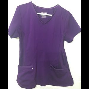Healing Hands Purple Medical Scrub Top size Large